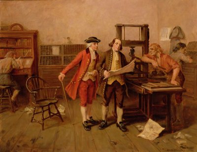 بنيامين فرانكلين ، طابعة ، ج .1928 بواسطة WG (بعد) ثاير